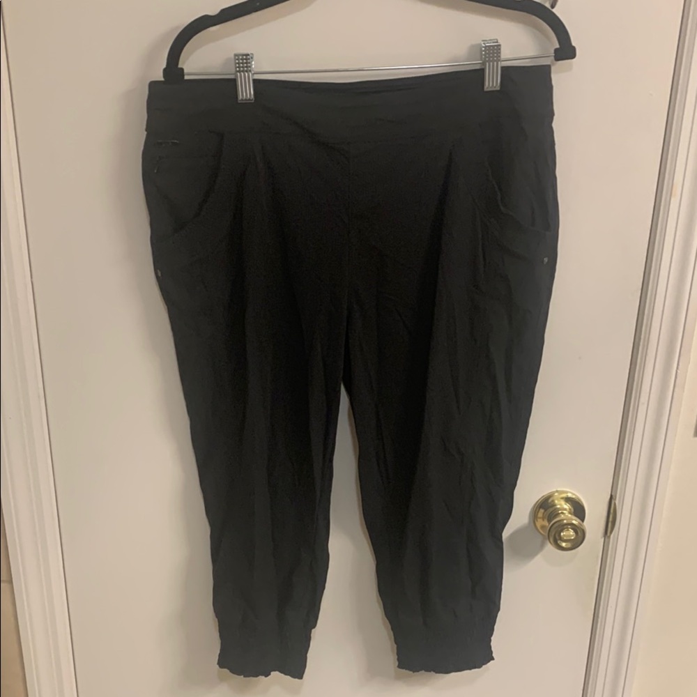 Lole Black Women's Drawstring Ribbed Cuff Jogger Pants in Sz M